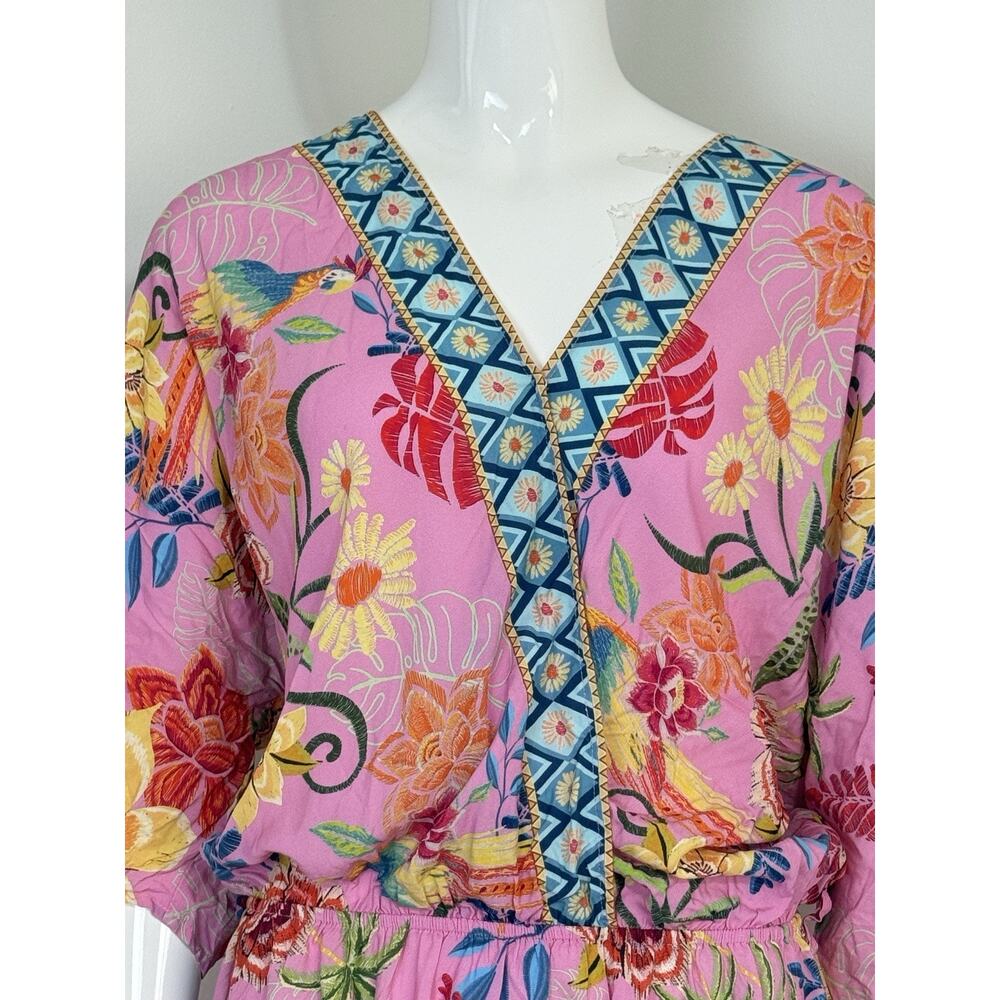 Cupshe Women Tropical Dolman Sleeve Mini Dress Coverup Beach Resort Rayon L NWT - Picture 7 of 16